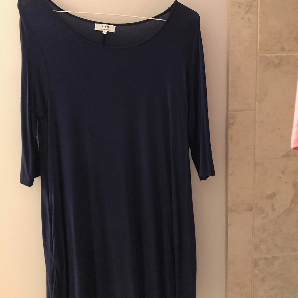 Piko Navy Swing Dress